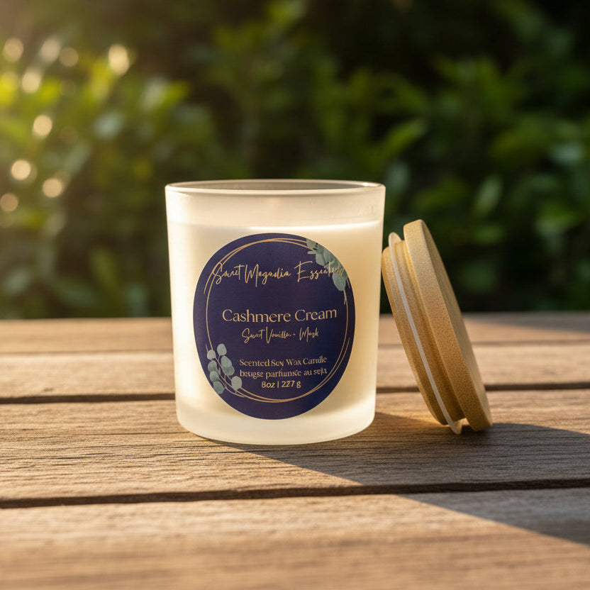 "Cashmere Cream" 8oz Soy Wax Candle